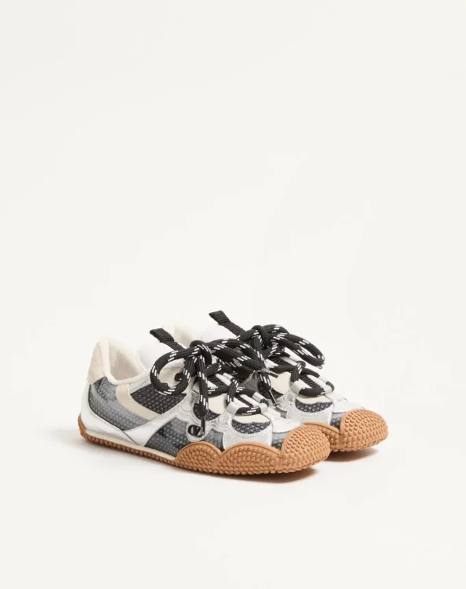 Amphibia Sneaker aus gummiertem Kalbsleder und laminiertem Nappaleder Amphibia Sneaker aus gummiertem Kalbsleder und laminiertem Nappaleder