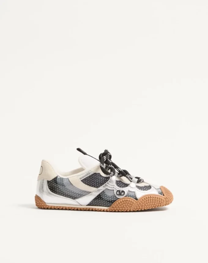 Amphibia Sneaker aus gummiertem Kalbsleder und laminiertem Nappaleder Amphibia Sneaker aus gummiertem Kalbsleder und laminiertem Nappaleder