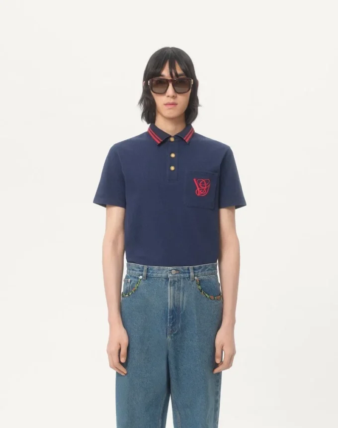 Baumwoll-Piqué-Poloshirt mit VG-Stickerei Baumwoll-Piqué-Poloshirt mit VG-Stickerei