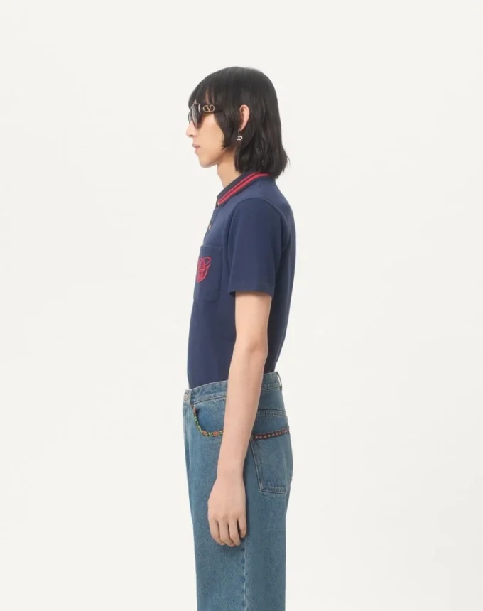 Baumwoll-Piqué-Poloshirt mit VG-Stickerei Baumwoll-Piqué-Poloshirt mit VG-Stickerei