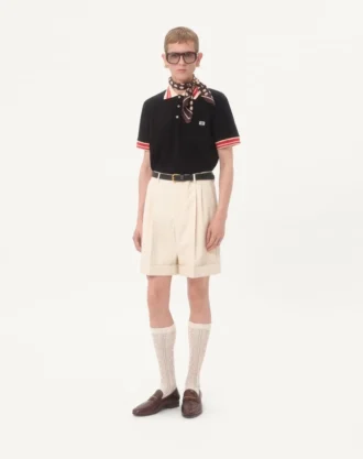Baumwoll-Piqué-Poloshirt mit Vlogo-Patch