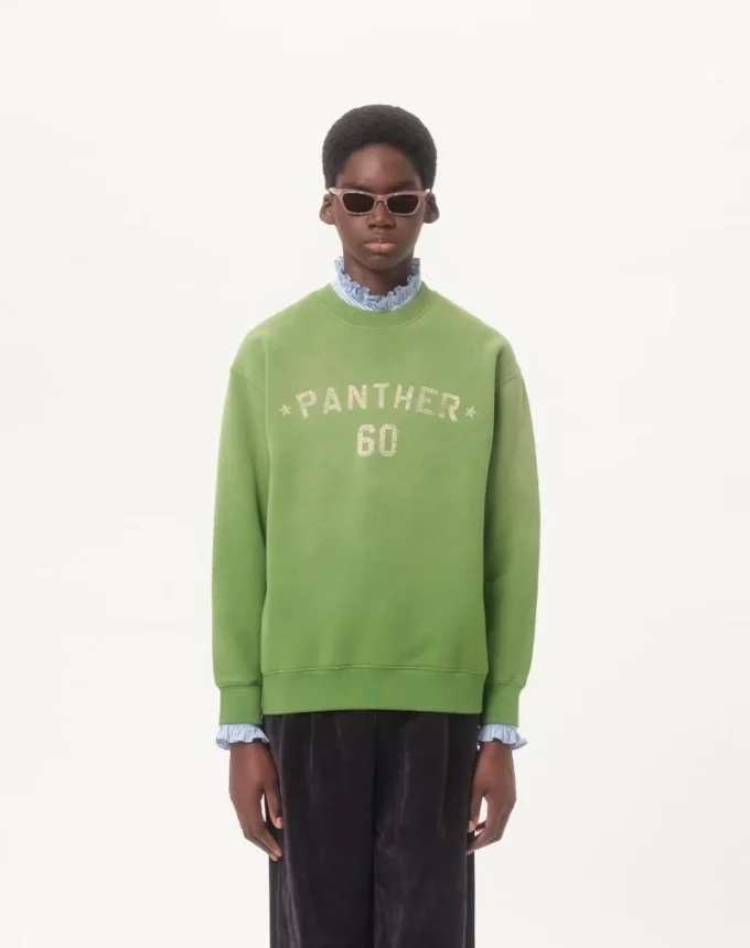 Baumwoll-Sweatshirt mit „Chez Valentino”-Print und Stickerei Baumwoll-Sweatshirt mit „Chez Valentino”-Print und Stickerei