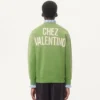 Baumwoll-Sweatshirt mit „Chez Valentino”-Print und Stickerei Baumwoll-Sweatshirt mit „Chez Valentino”-Print und Stickerei