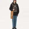 Baumwoll-Sweatshirt mit Le Chat De La Maison-Aufnäher Baumwoll-Sweatshirt mit Le Chat De La Maison-Aufnäher