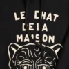 Baumwoll-Sweatshirt mit Le Chat De La Maison-Aufnäher Baumwoll-Sweatshirt mit Le Chat De La Maison-Aufnäher