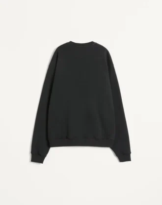 Baumwoll-Sweatshirt mit Rundhalsausschnitt und Chez Valentino-Aufnäher