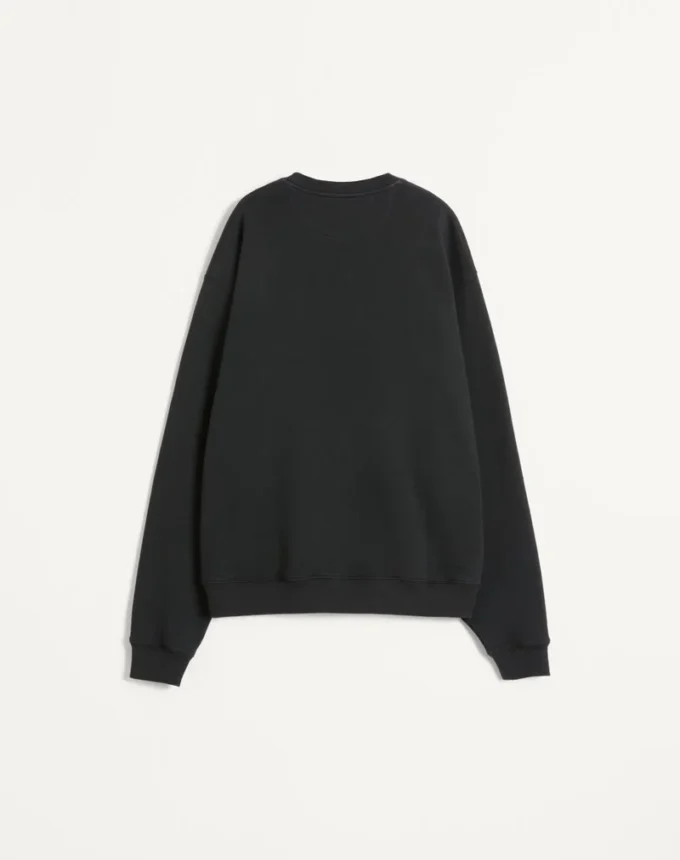 Baumwoll-Sweatshirt mit Rundhalsausschnitt und Chez Valentino-Aufnäher Baumwoll-Sweatshirt mit Rundhalsausschnitt und Chez Valentino-Aufnäher
