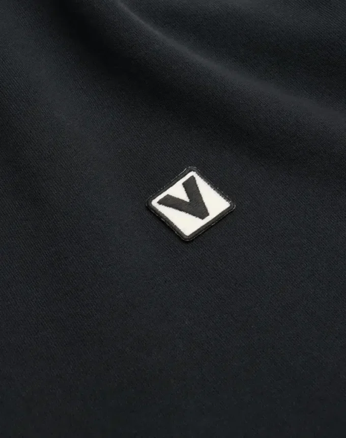 Baumwoll-Sweatshirt mit Rundhalsausschnitt und Chez Valentino-Aufnäher Baumwoll-Sweatshirt mit Rundhalsausschnitt und Chez Valentino-Aufnäher