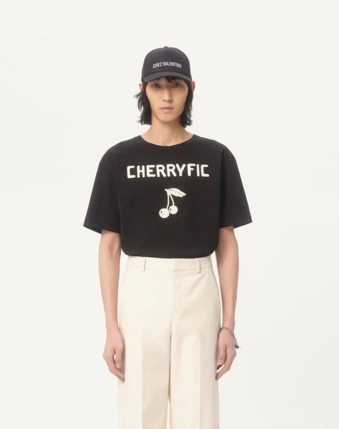 Baumwoll-T-Shirt mit Cherryfic-Print Baumwoll-T-Shirt mit Cherryfic-Print