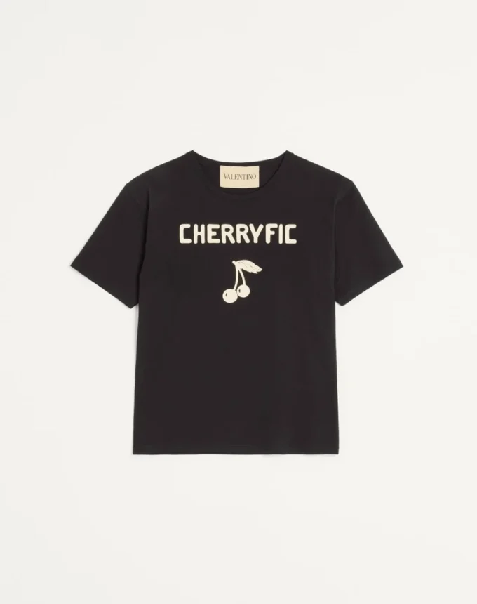 Baumwoll-T-Shirt mit Cherryfic-Print Baumwoll-T-Shirt mit Cherryfic-Print