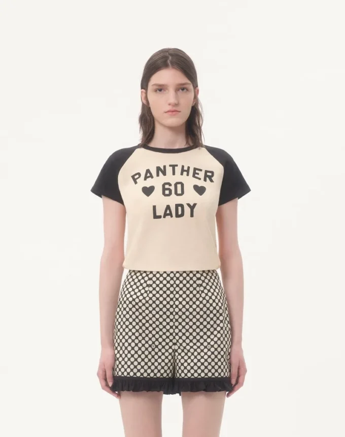 Baumwoll-T-Shirt mit Chez Valentino-Print Baumwoll-T-Shirt mit Chez Valentino-Print