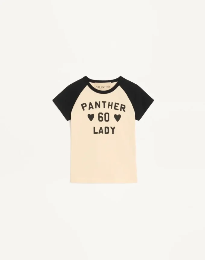 Baumwoll-T-Shirt mit Chez Valentino-Print Baumwoll-T-Shirt mit Chez Valentino-Print