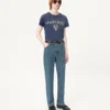 Baumwoll-T-Shirt mit Chez Valentino-Print und Patch Baumwoll-T-Shirt mit Chez Valentino-Print und Patch
