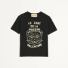 Baumwoll-T-Shirt mit Le Chat De La Maison-Print Baumwoll-T-Shirt mit Le Chat De La Maison-Print