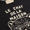 Baumwoll-T-Shirt mit Le Chat De La Maison-Print Baumwoll-T-Shirt mit Le Chat De La Maison-Print