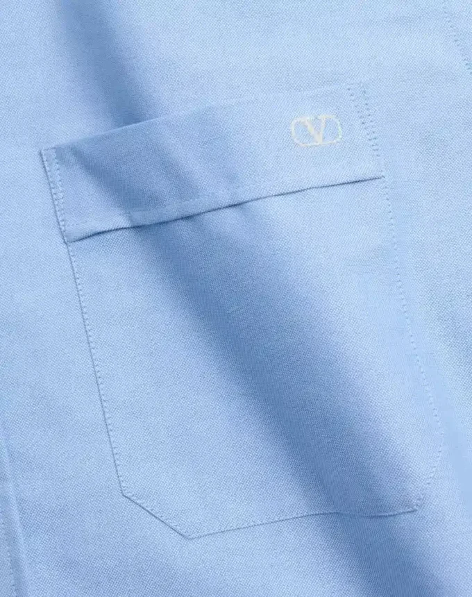 Baumwollhemd mit Vlogo-Stickerei Baumwollhemd mit Vlogo-Stickerei