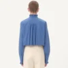Baumwollpopelinehemd mit Plastron und Rüschen Baumwollpopelinehemd mit Plastron und Rüschen