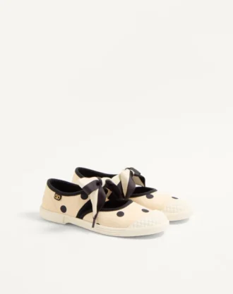 Bay By Bay Ballerina-Sneaker aus Moiré-Plus-de-Pois-Stoff