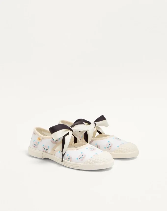 Bay By Bay Ballerina-Sneaker aus Stoff mit Le Chat De La Maison-Print