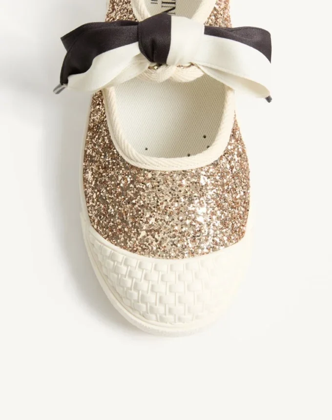Bay By Bay Ballerina Sneakers aus Glitzerstoff