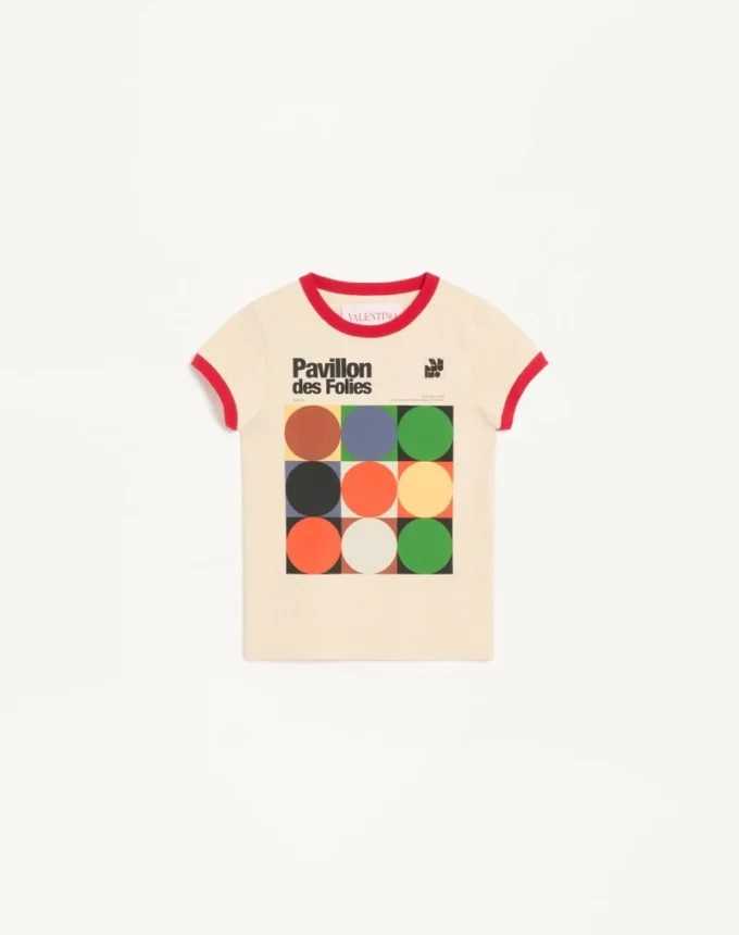 Bedrucktes Baumwoll-Jersey-T-Shirt Bedrucktes Baumwoll-Jersey-T-Shirt