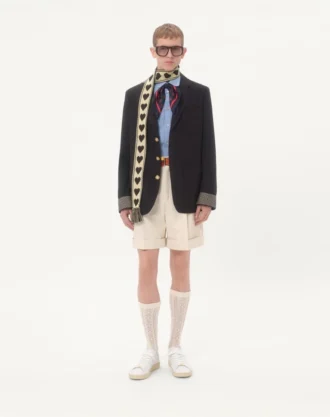 Bermudashorts aus Baumwoll-Canvas mit Umschlag