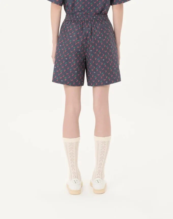 Bermudashorts aus Baumwollpopeline mit Cherryfic-Print Bermudashorts aus Baumwollpopeline mit Cherryfic-Print