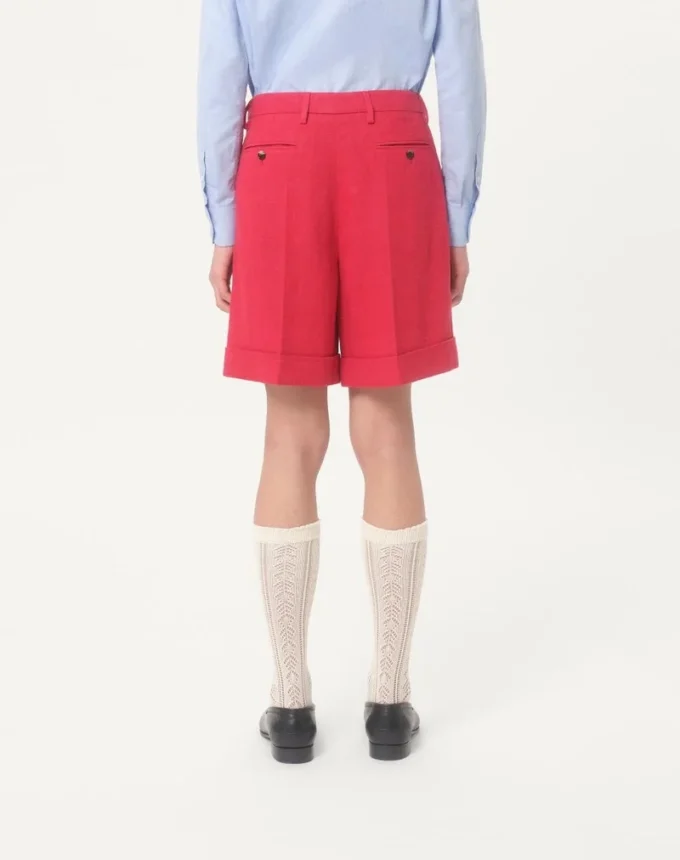 Bermudashorts aus Leinen mit Umschlag Bermudashorts aus Leinen mit Umschlag