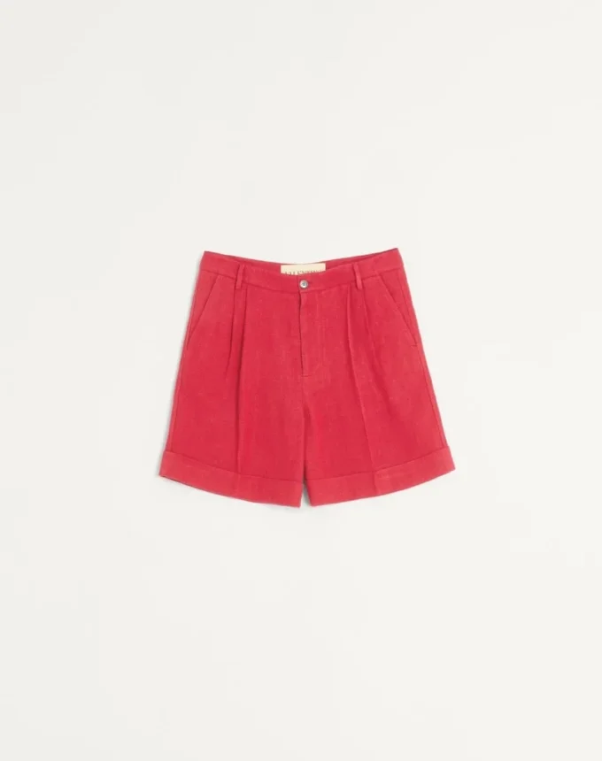 Bermudashorts aus Leinen mit Umschlag Bermudashorts aus Leinen mit Umschlag