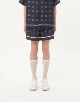 Bermudashorts aus Seidentwill mit durchgehendem Opticool-Print