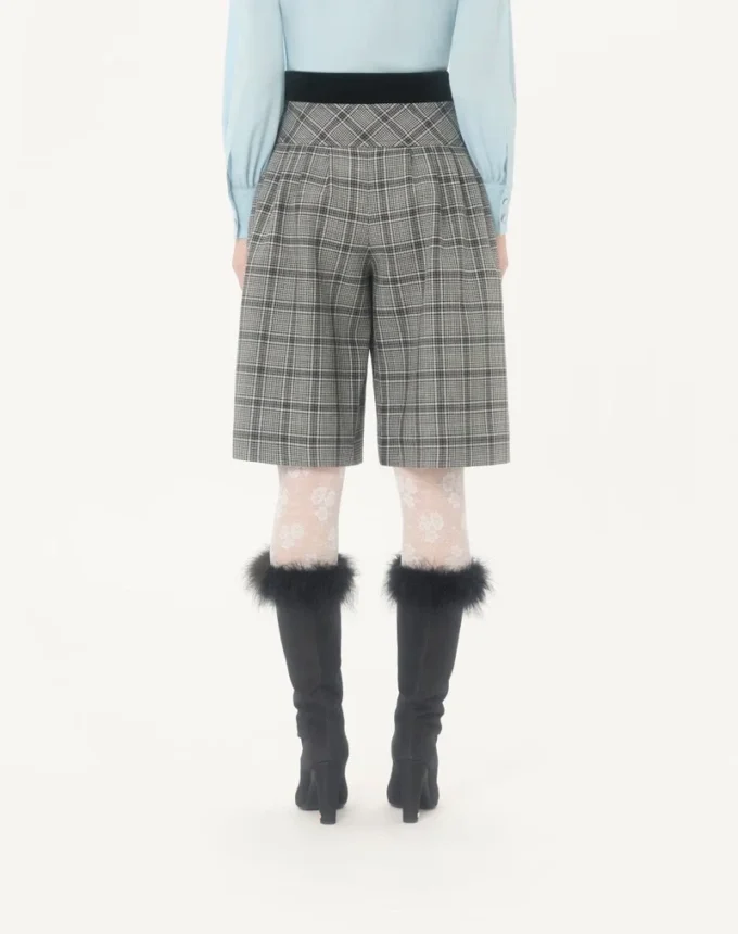 Bermudashorts aus Wolle mit Karomuster Bermudashorts aus Wolle mit Karomuster