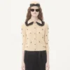 Bestickte Baumwollstrickjacke Bestickte Baumwollstrickjacke