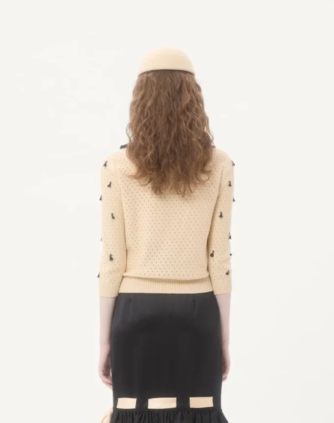 Bestickte Baumwollstrickjacke Bestickte Baumwollstrickjacke