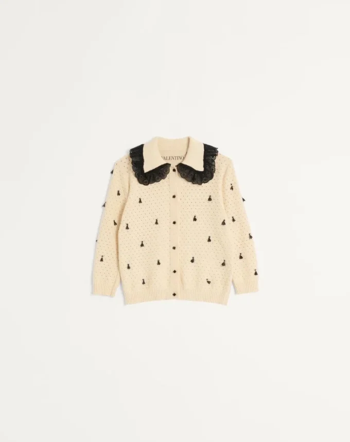 Bestickte Baumwollstrickjacke Bestickte Baumwollstrickjacke