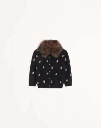Bestickte Strickjacke