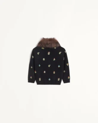 Bestickte Strickjacke