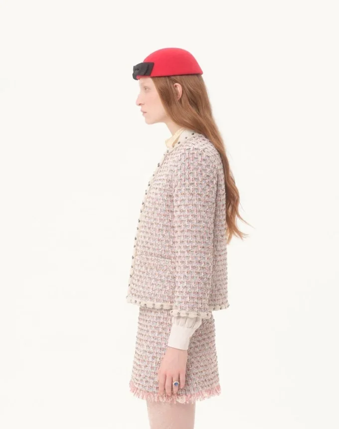 Bestickte Tweedjacke mit Bändern Bestickte Tweedjacke mit Bändern