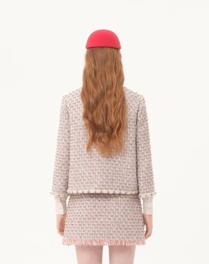 Bestickte Tweedjacke mit Bändern Bestickte Tweedjacke mit Bändern
