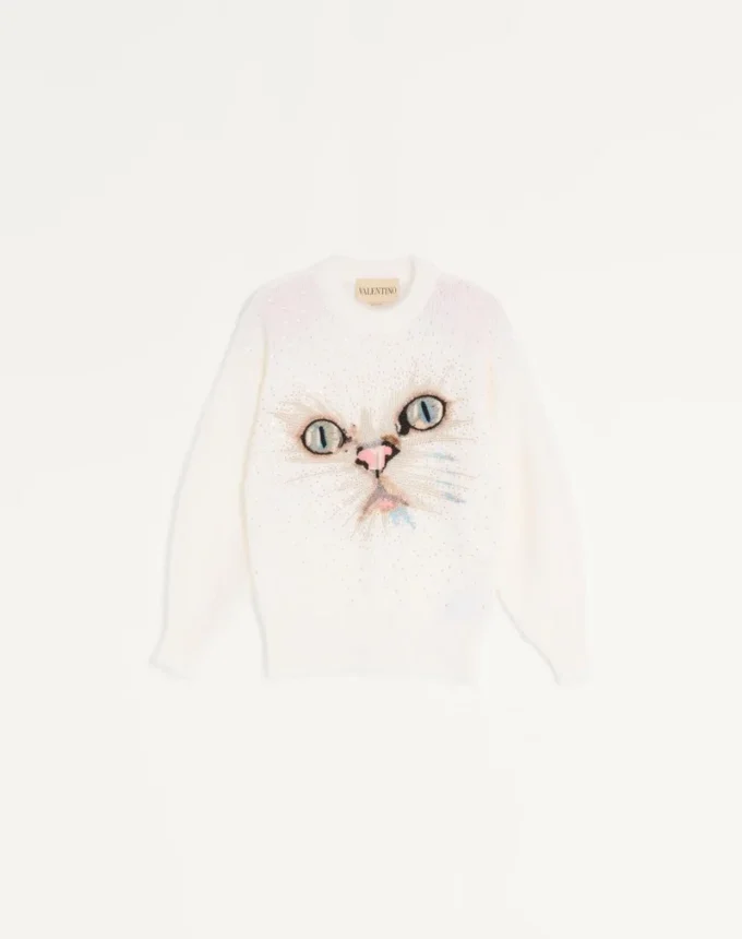 Bestickter Pullover aus Mohairwolle Bestickter Pullover aus Mohairwolle