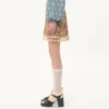 Bestickter Rock aus Piqué mit Paisley-Print „Voyage Imaginaire“ Bestickter Rock aus Piqué mit Paisley-Print „Voyage Imaginaire“