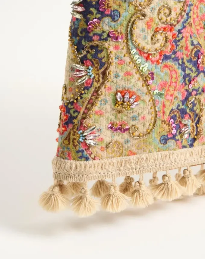 Bestickter Rock aus Piqué mit Paisley-Print „Voyage Imaginaire“ Bestickter Rock aus Piqué mit Paisley-Print „Voyage Imaginaire“