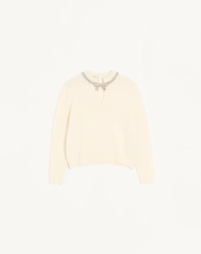 Bestickter Wollpullover Bestickter Wollpullover