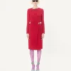 Besticktes Cady Couture Midi-Kleid Besticktes Cady Couture Midi-Kleid