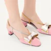 Bowow Slingback-Pumps aus Moiré-Stoff 45 mm Bowow Slingback-Pumps aus Moiré-Stoff 45 mm