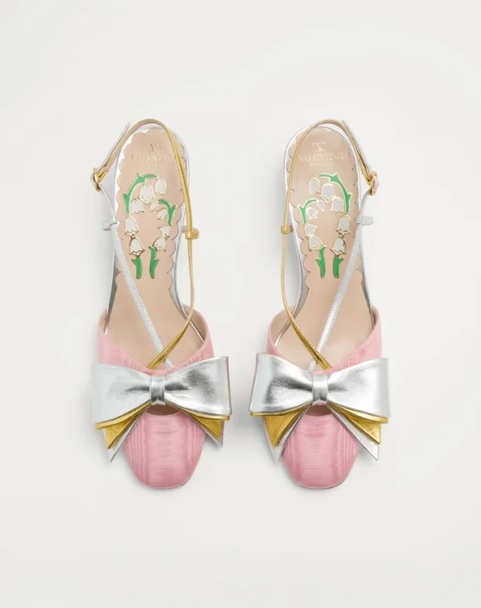 Bowow Slingback-Pumps aus Moiré-Stoff 45 mm Bowow Slingback-Pumps aus Moiré-Stoff 45 mm