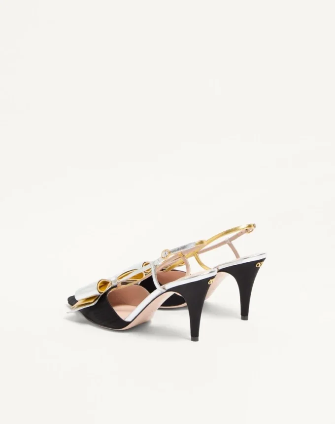 Bowow Slingback-Pumps aus Moiré-Stoff 85 mm Bowow Slingback-Pumps aus Moiré-Stoff 85 mm