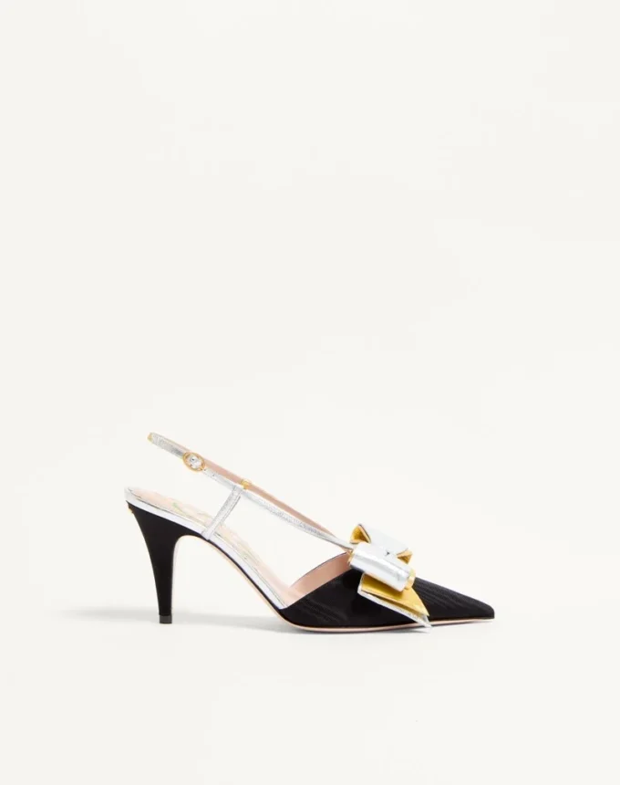 Bowow Slingback-Pumps aus Moiré-Stoff 85 mm Bowow Slingback-Pumps aus Moiré-Stoff 85 mm