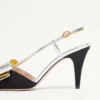 Bowow Slingback-Pumps aus Moiré-Stoff 85 mm Bowow Slingback-Pumps aus Moiré-Stoff 85 mm