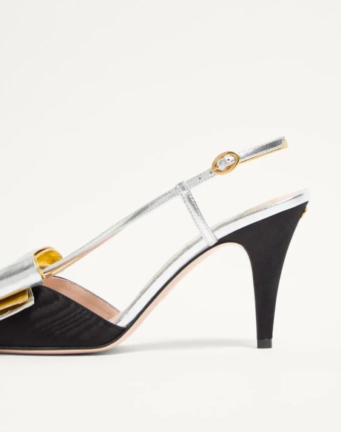 Bowow Slingback-Pumps aus Moiré-Stoff 85 mm Bowow Slingback-Pumps aus Moiré-Stoff 85 mm