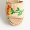 Bribri Raffia-Keilabsatzsandale mit Blumenstickerei 115 mm Bribri Raffia-Keilabsatzsandale mit Blumenstickerei 115 mm